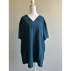 Cherokee Infinity Scrub Top Teal Blue Size 2XL Men’s Womens Tall 2XG 2XT